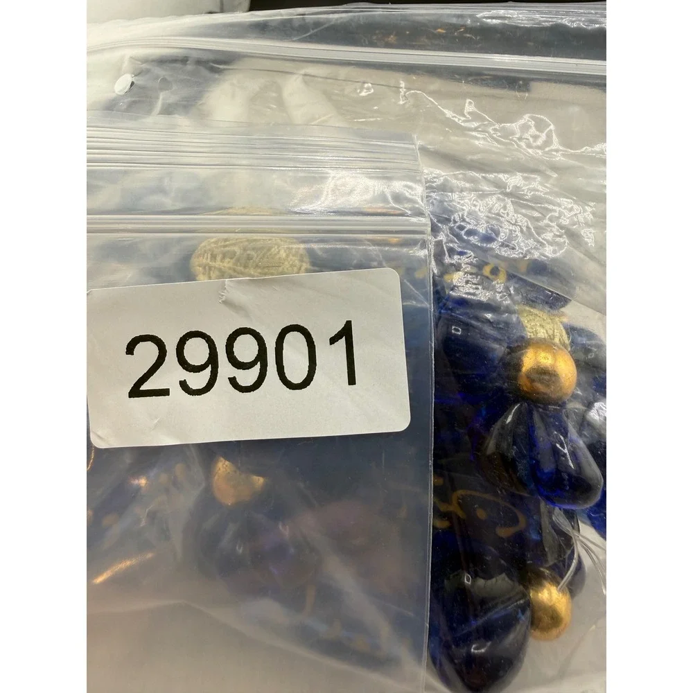 Vintage Islamic Middle Eastern Blue Glass Prayer Large Beads Decorative Rosary